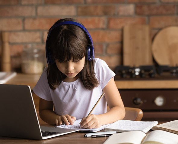 Kid Learning on Computer